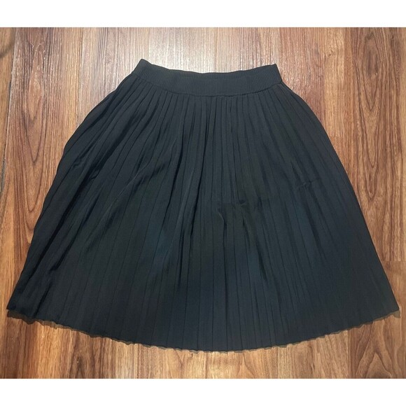 KERISMA Skirt A Line Midi Pleated Womens Size Small Black Rayon Blend RUNS BIG - Picture 1 of 6